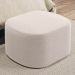 Kit 2 Puffs Decorativos Orgânico para Living Quarto 70cm Doha W01 Bouclê Creme - Lyam Decor