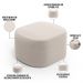 Kit 2 Puffs Decorativos Orgânico para Living Quarto 70cm Doha W01 Bouclê Creme - Lyam Decor