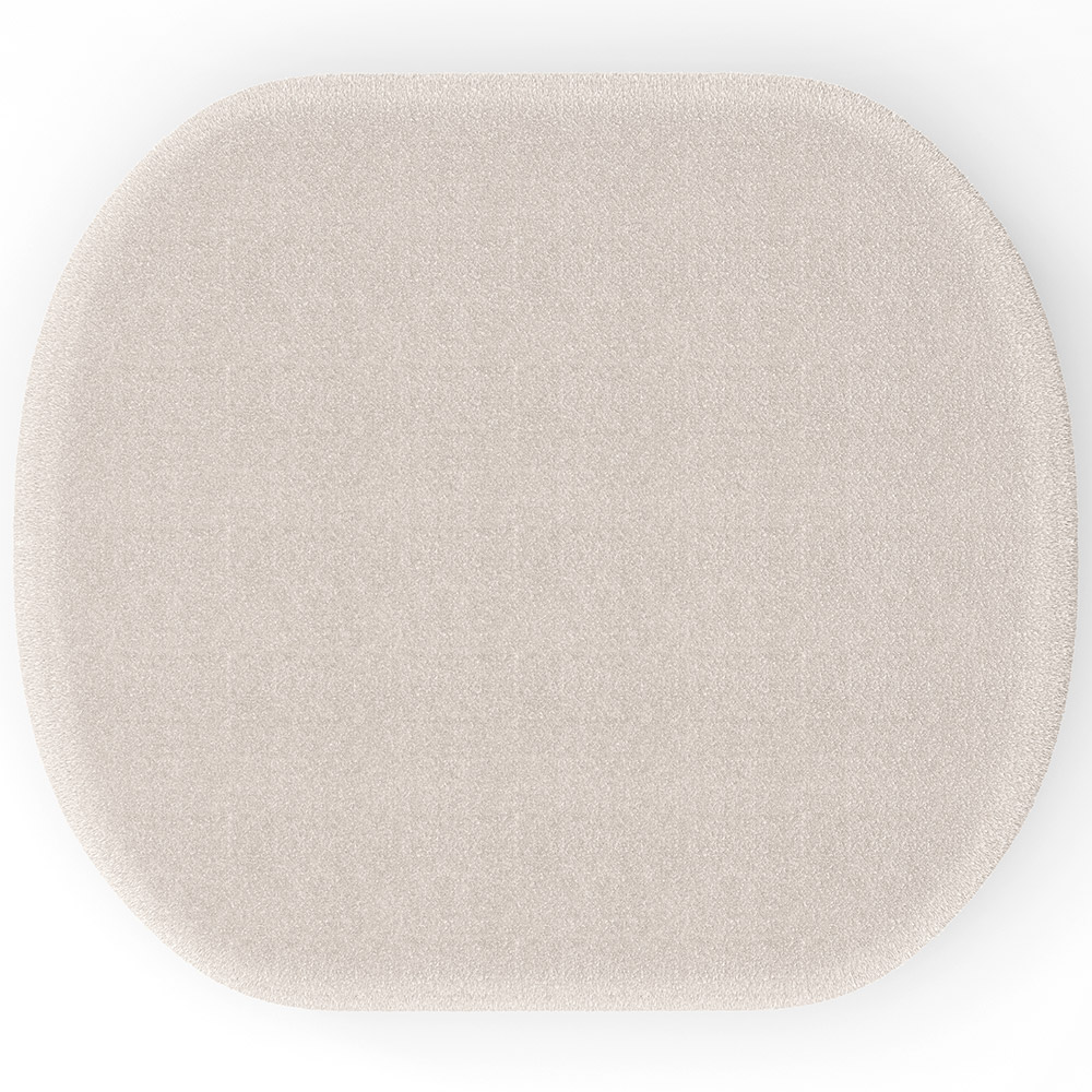 Kit 2 Puffs Decorativos Orgânico para Living Quarto 70cm Doha W01 Bouclê Creme - Lyam Decor