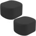 Kit 2 Puffs Decorativos Orgânico para Living Quarto 70cm Doha W01 Bouclê Preto - Lyam Decor