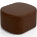 Kit 2 Puffs Decorativos Orgânico para Living Quarto 70cm Doha W01 Couríssimo Marrom - Lyam Decor