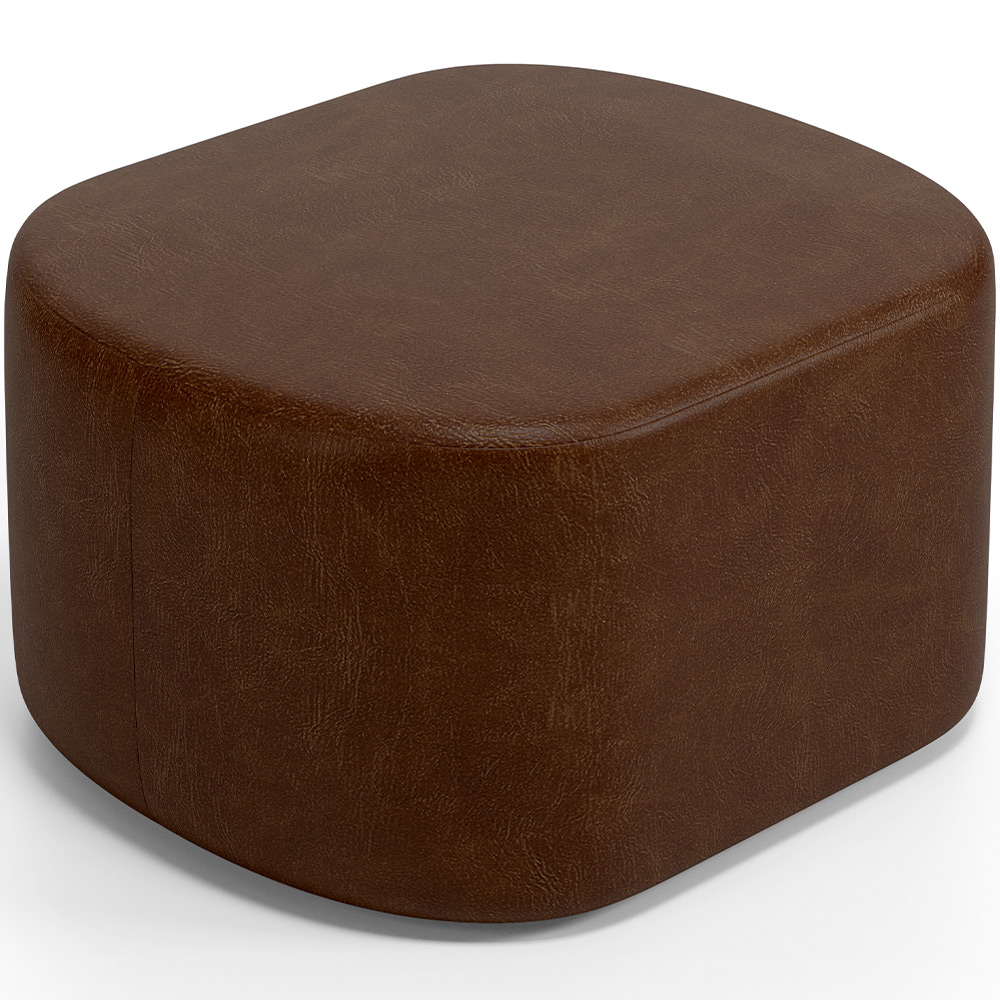Kit 2 Puffs Decorativos Orgânico para Living Quarto 70cm Doha W01 Couríssimo Marrom - Lyam Decor