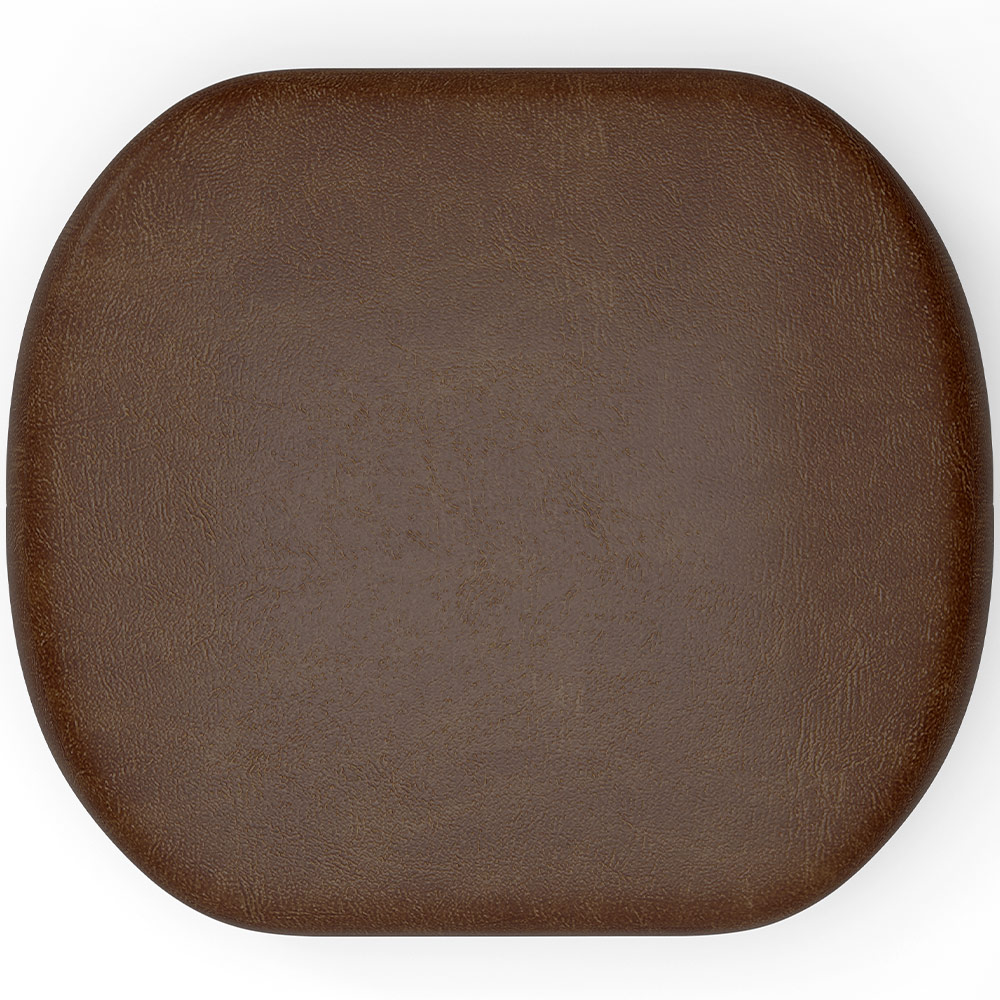Kit 2 Puffs Decorativos Orgânico para Living Quarto 70cm Doha W01 Couríssimo Marrom - Lyam Decor