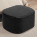 Kit 2 Puffs Decorativos Orgânico para Living Quarto 70cm Doha W01 Couríssimo Preto - Lyam Decor