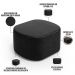 Kit 2 Puffs Decorativos Orgânico para Living Quarto 70cm Doha W01 Couríssimo Preto - Lyam Decor