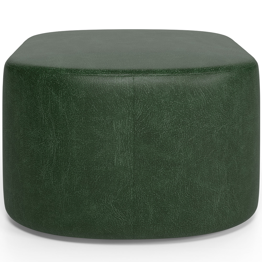 Kit 2 Puffs Decorativos Orgânico para Living Quarto 70cm Doha W01 Couríssimo Verde Musgo - Lyam Decor
