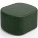 Kit 2 Puffs Decorativos Orgânico para Living Quarto 70cm Doha W01 Couríssimo Verde Musgo - Lyam Decor