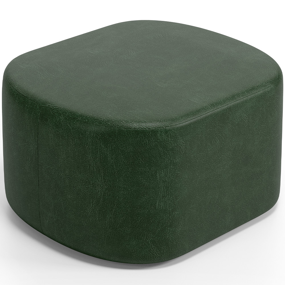 Kit 2 Puffs Decorativos Orgânico para Living Quarto 70cm Doha W01 Couríssimo Verde Musgo - Lyam Decor