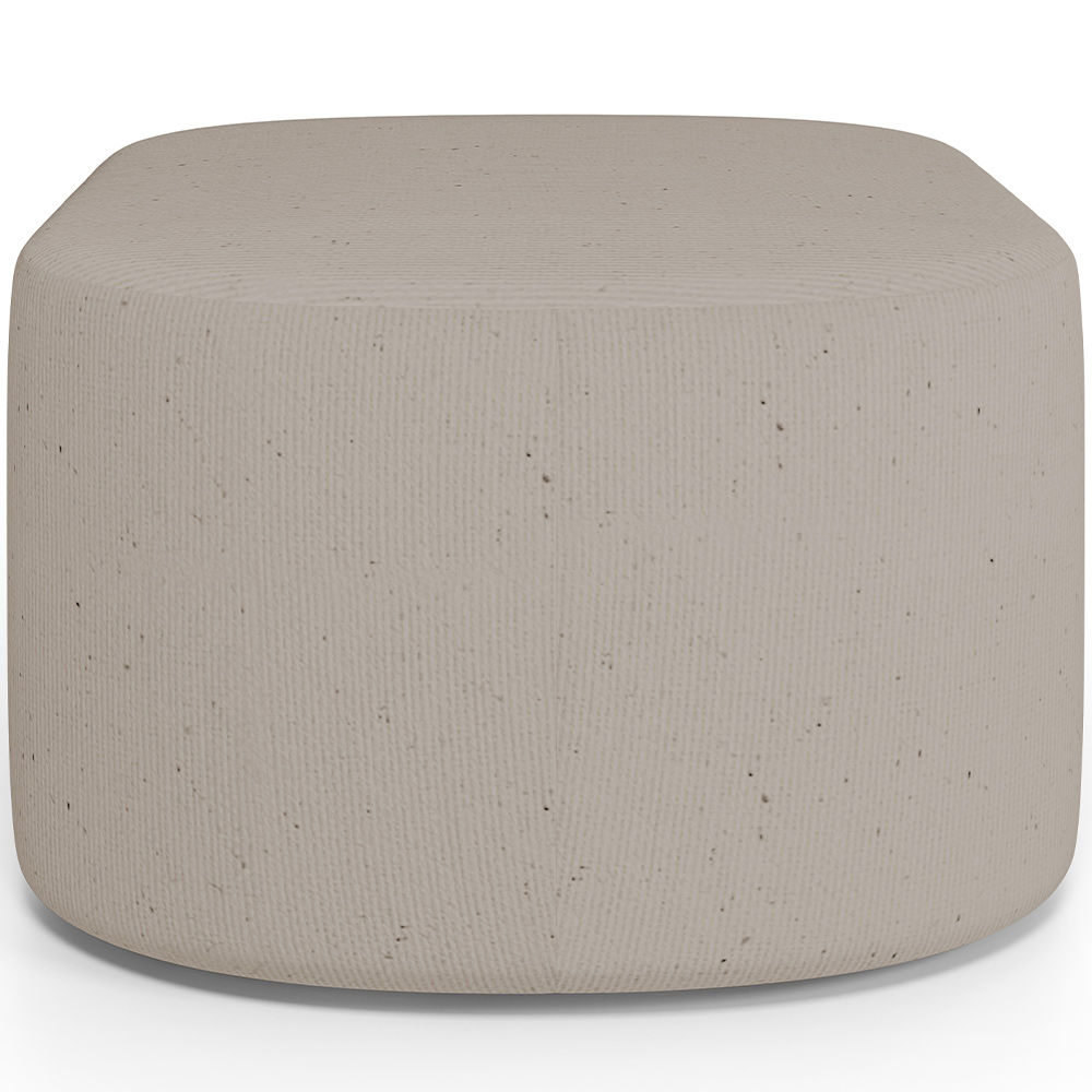 Kit 2 Puffs Decorativos Orgânico para Living Quarto 70cm Doha W01 Linho Bege - Lyam Decor