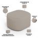Kit 2 Puffs Decorativos Orgânico para Living Quarto 70cm Doha W01 Linho Bege - Lyam Decor