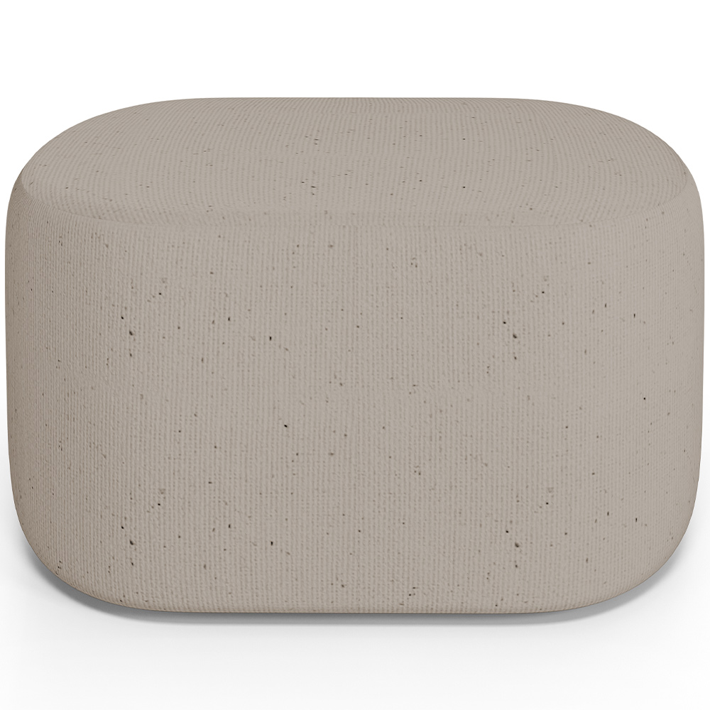 Kit 2 Puffs Decorativos Orgânico para Living Quarto 70cm Doha W01 Linho Bege - Lyam Decor