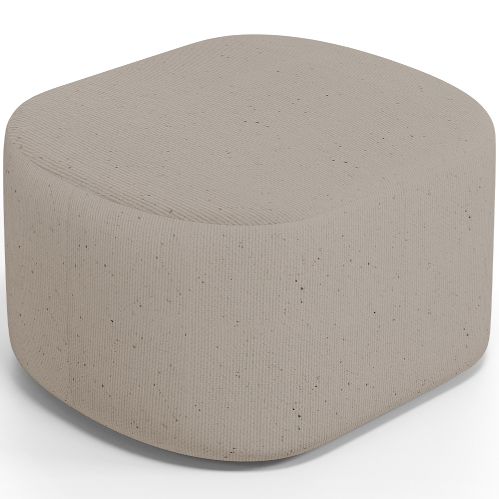 Kit 2 Puffs Decorativos Orgânico para Living Quarto 70cm Doha W01 Linho Bege - Lyam Decor
