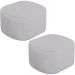 Kit 2 Puffs Decorativos Orgânico para Living Quarto 70cm Doha W01 Linho Cinza - Lyam Decor