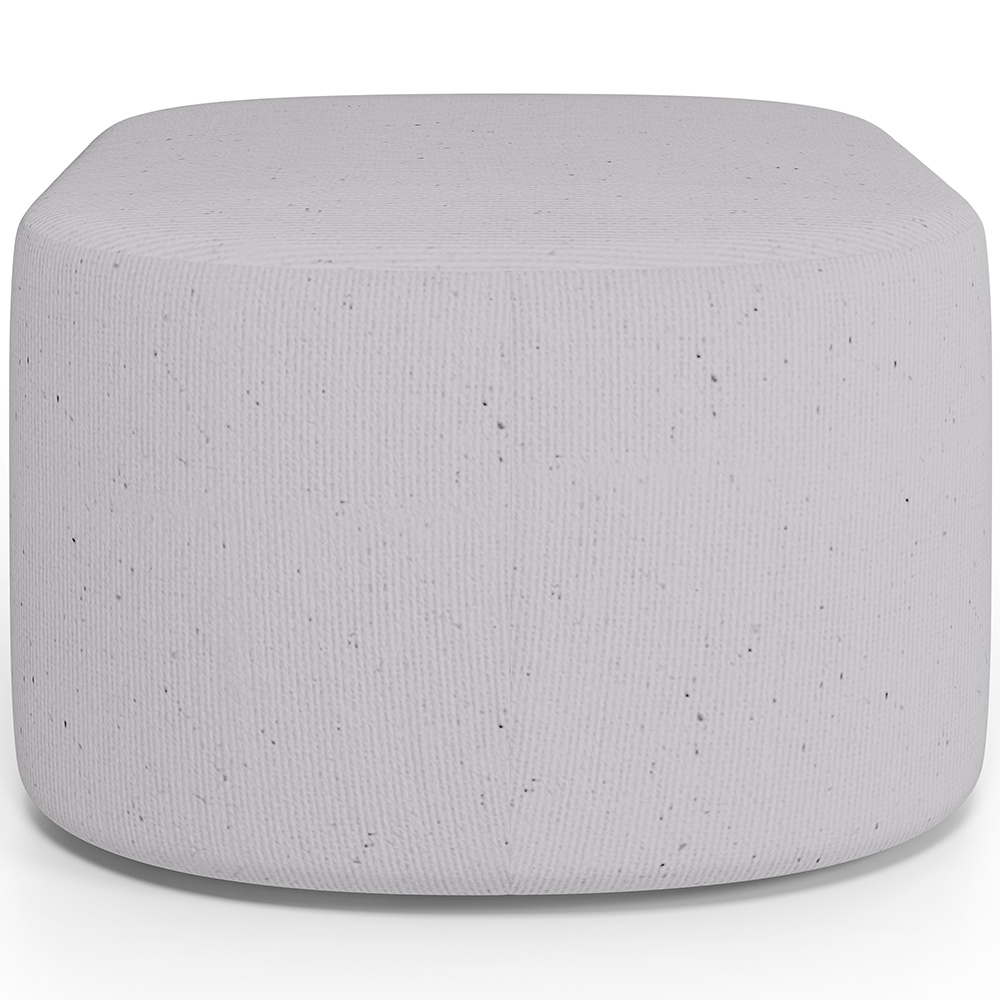 Kit 2 Puffs Decorativos Orgânico para Living Quarto 70cm Doha W01 Linho Cinza - Lyam Decor