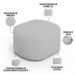 Kit 2 Puffs Decorativos Orgânico para Living Quarto 70cm Doha W01 Linho Cinza - Lyam Decor