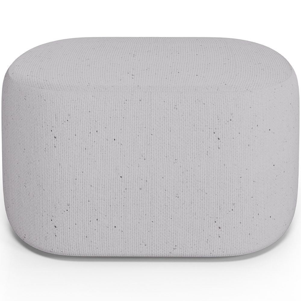 Kit 2 Puffs Decorativos Orgânico para Living Quarto 70cm Doha W01 Linho Cinza - Lyam Decor