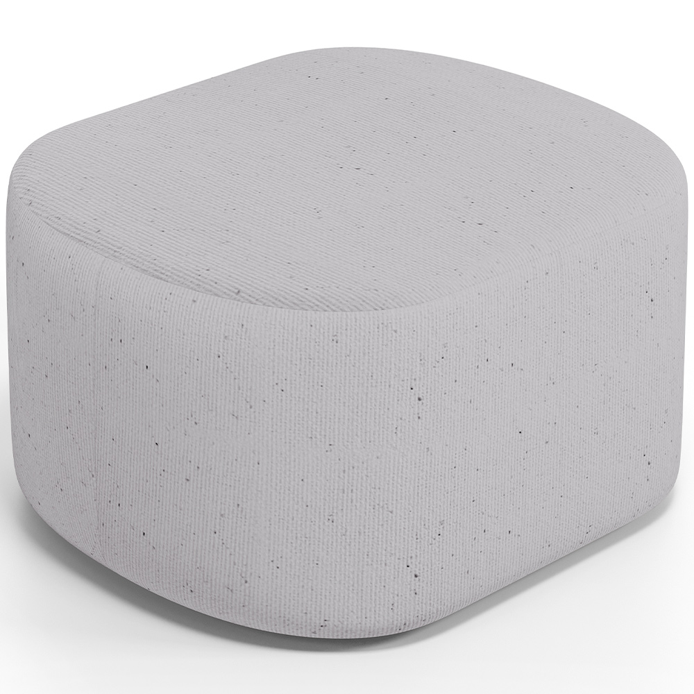 Kit 2 Puffs Decorativos Orgânico para Living Quarto 70cm Doha W01 Linho Cinza - Lyam Decor