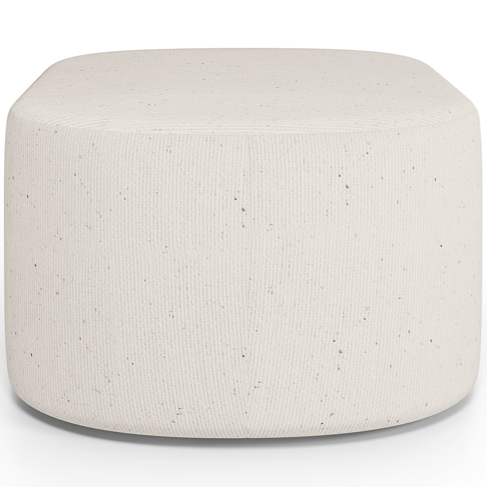 Kit 2 Puffs Decorativos Orgânico para Living Quarto 70cm Doha W01 Linho Cru - Lyam Decor