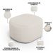 Kit 2 Puffs Decorativos Orgânico para Living Quarto 70cm Doha W01 Linho Cru - Lyam Decor