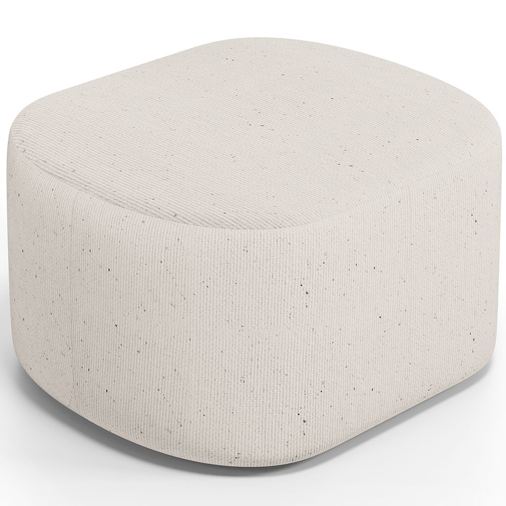 Kit 2 Puffs Decorativos Orgânico para Living Quarto 70cm Doha W01 Linho Cru - Lyam Decor