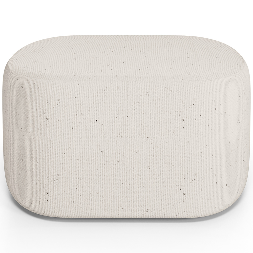 Kit 2 Puffs Decorativos Orgânico para Living Quarto 70cm Doha W01 Linho Cru - Lyam Decor