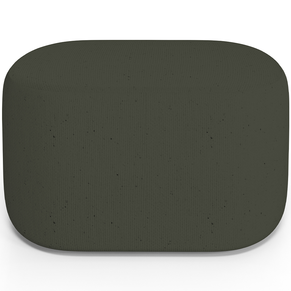 Kit 2 Puffs Decorativos Orgânico para Living Quarto 70cm Doha W01 Linho Verde Musgo - Lyam Decor