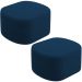 Kit 2 Puffs Decorativos Orgânico para Living Quarto 70cm Doha W01 Suede Azul Marinho - Lyam Decor