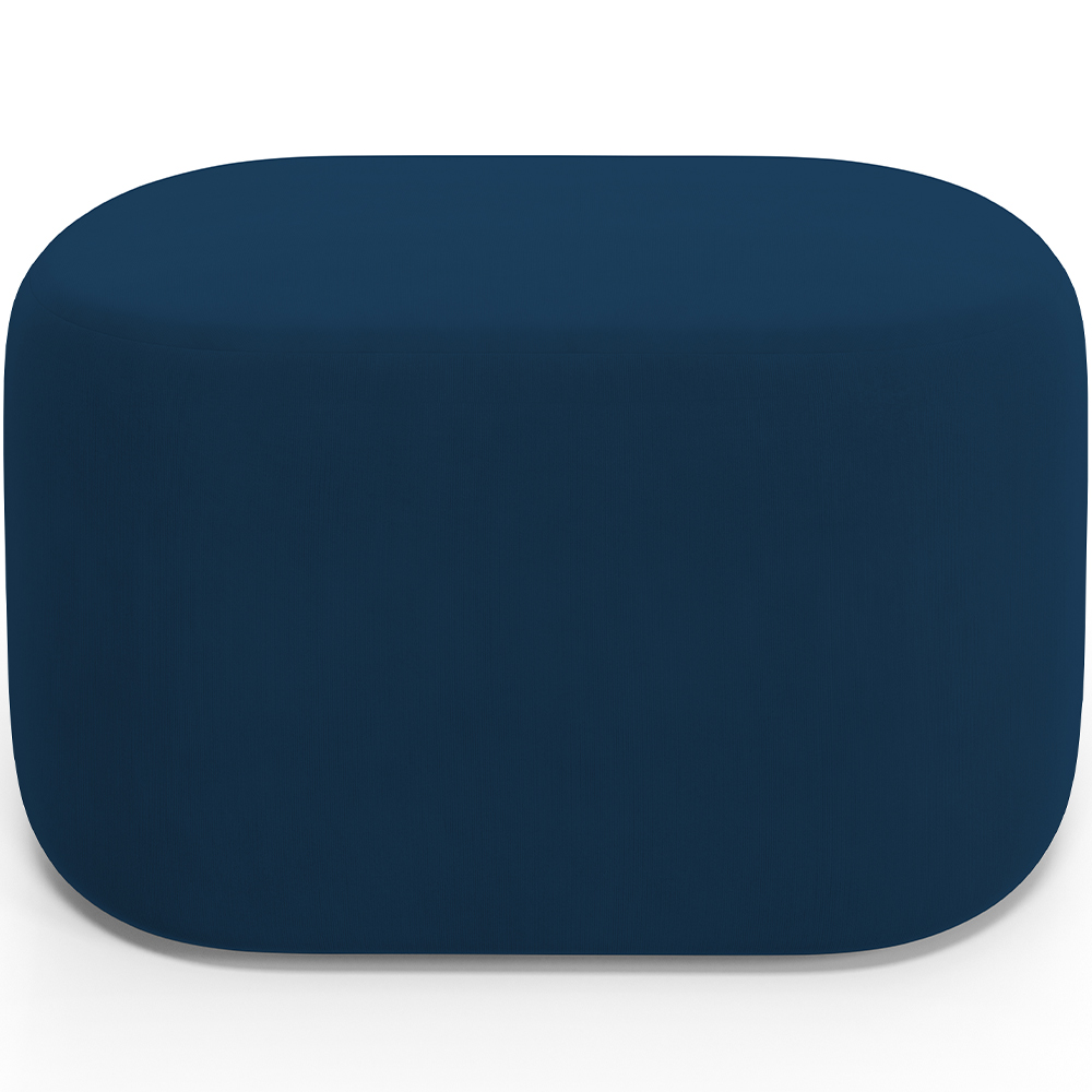 Kit 2 Puffs Decorativos Orgânico para Living Quarto 70cm Doha W01 Suede Azul Marinho - Lyam Decor