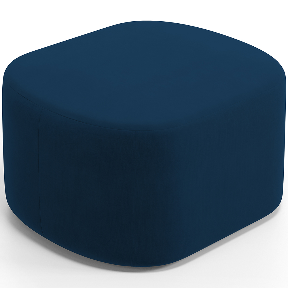 Kit 2 Puffs Decorativos Orgânico para Living Quarto 70cm Doha W01 Suede Azul Marinho - Lyam Decor