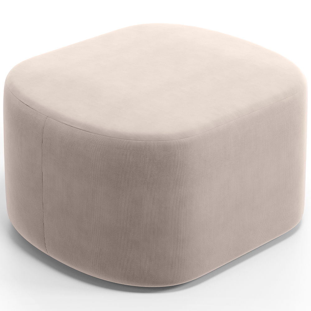 Kit 2 Puffs Decorativos Orgânico para Living Quarto 70cm Doha W01 Suede Bege - Lyam Decor