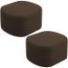 Kit 2 Puffs Decorativos Orgânico para Living Quarto 70cm Doha W01 Suede Marrom - Lyam Decor
