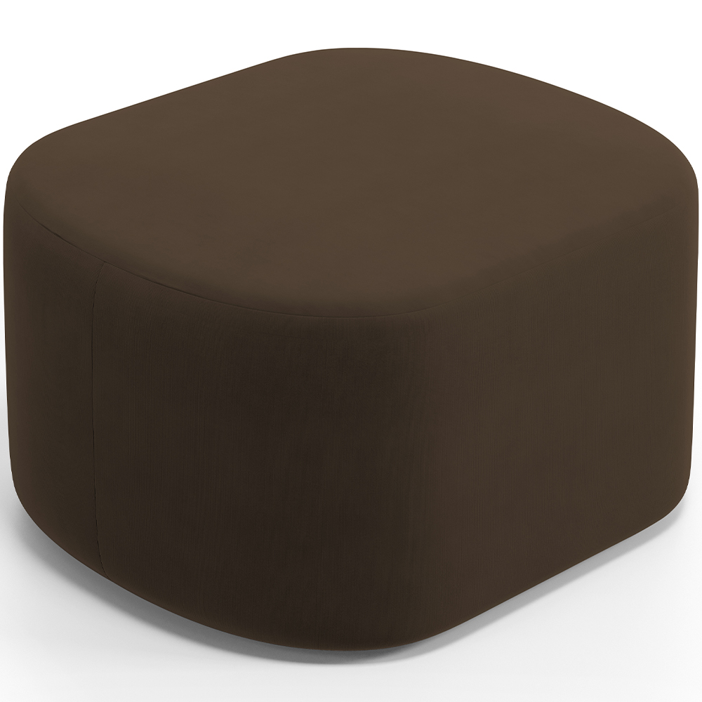 Kit 2 Puffs Decorativos Orgânico para Living Quarto 70cm Doha W01 Suede Marrom - Lyam Decor