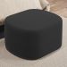 Kit 2 Puffs Decorativos Orgânico para Living Quarto 70cm Doha W01 Suede Preto - Lyam Decor