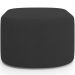Kit 2 Puffs Decorativos Orgânico para Living Quarto 70cm Doha W01 Suede Preto - Lyam Decor