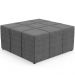 Kit 2 Puffs Decorativos Para Sala de Estar Quadrado Milano 90x90 W01 Linho Cinza Escuro - Lyam Decor