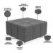 Kit 2 Puffs Decorativos Para Sala de Estar Quadrado Milano 90x90 W01 Linho Cinza Escuro - Lyam Decor