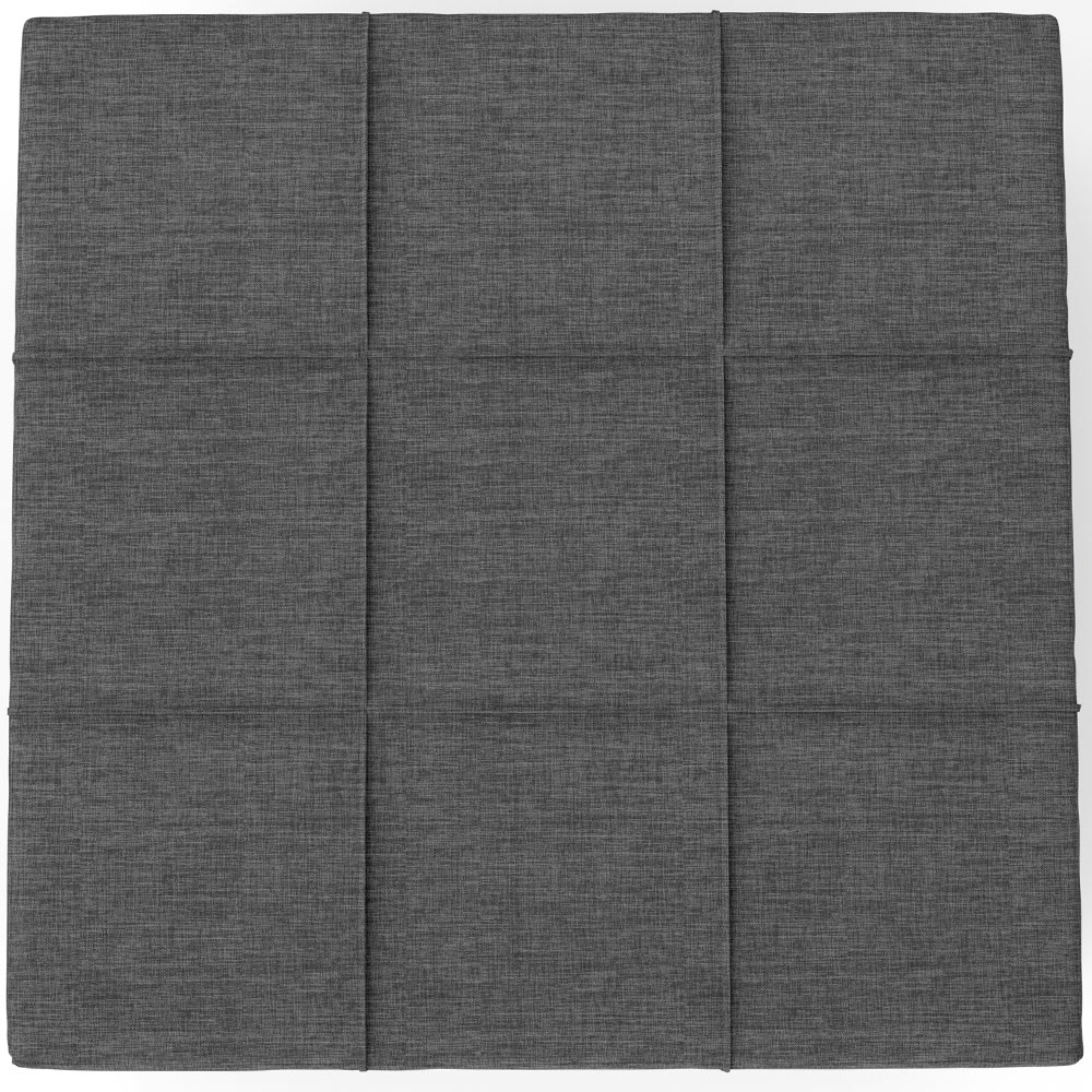 Kit 2 Puffs Decorativos Para Sala de Estar Quadrado Milano 90x90 W01 Linho Cinza Escuro - Lyam Decor