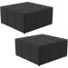 Kit 2 Puffs Decorativos Para Sala de Estar Quadrado Milano 90x90cm W01 Bouclê Preto - Lyam Decor