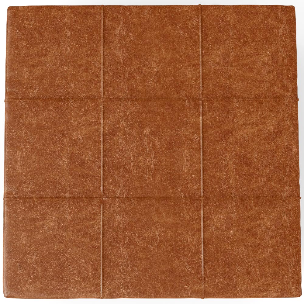 Kit 2 Puffs Decorativos Para Sala de Estar Quadrado Milano 90x90cm W01 Couríssimo Camel - Lyam Decor