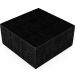 Kit 2 Puffs Decorativos Para Sala de Estar Quadrado Milano 90x90cm W01 Couríssimo Preto - Lyam Decor
