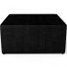 Kit 2 Puffs Decorativos Para Sala de Estar Quadrado Milano 90x90cm W01 Couríssimo Preto - Lyam Decor