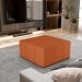 Kit 2 Puffs Decorativos Para Sala de Estar Quadrado Milano 90x90cm W01 Tecido Terracota - Lyam Decor