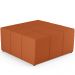 Kit 2 Puffs Decorativos Para Sala de Estar Quadrado Milano 90x90cm W01 Tecido Terracota - Lyam Decor