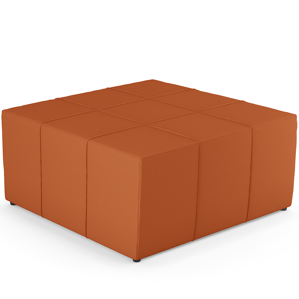 Kit 2 Puffs Decorativos Para Sala de Estar Quadrado Milano 90x90cm W01 Tecido Terracota - Lyam Decor