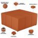 Kit 2 Puffs Decorativos Para Sala de Estar Quadrado Milano 90x90cm W01 Tecido Terracota - Lyam Decor