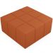 Kit 2 Puffs Decorativos Para Sala de Estar Quadrado Milano 90x90cm W01 Tecido Terracota - Lyam Decor