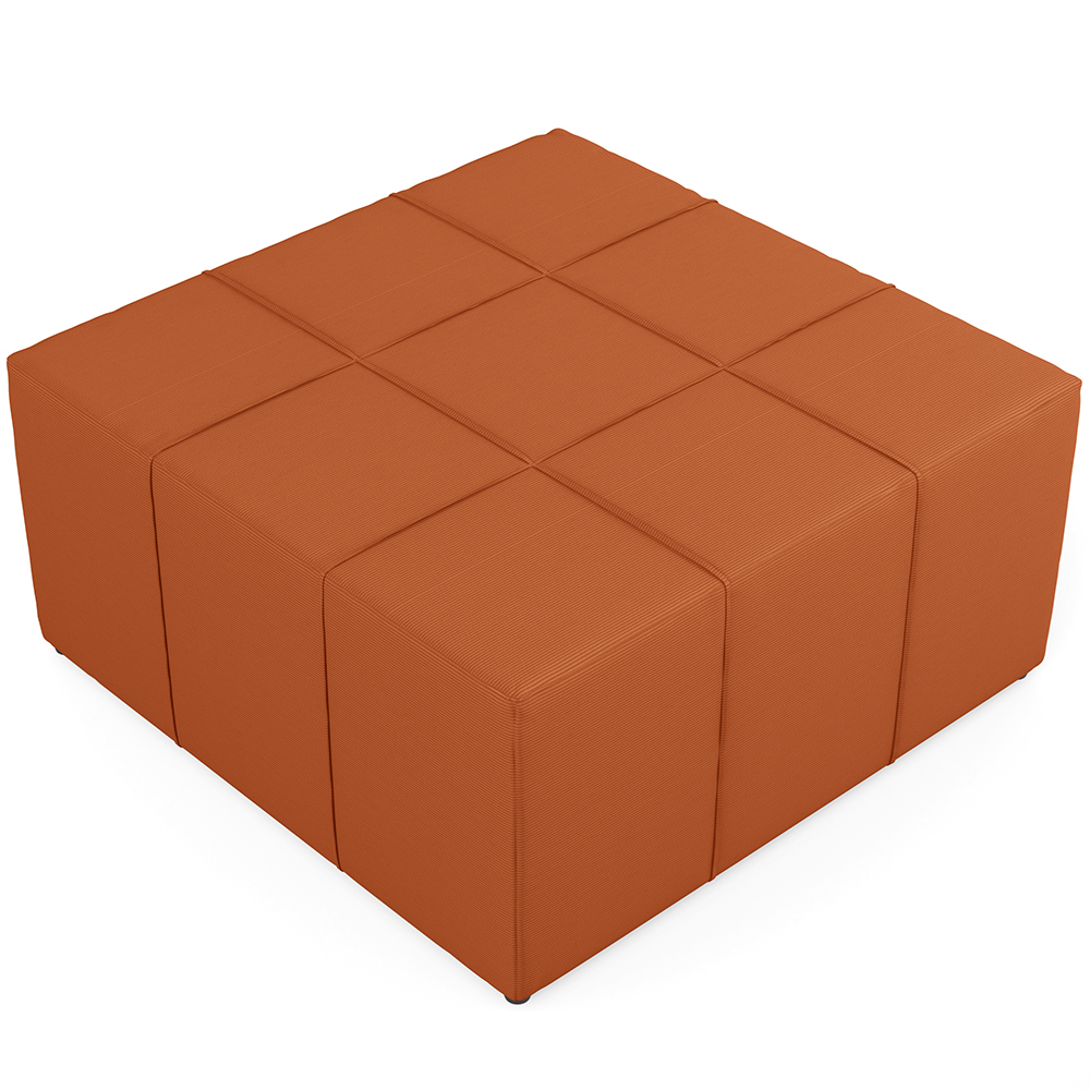 Kit 2 Puffs Decorativos Para Sala de Estar Quadrado Milano 90x90cm W01 Tecido Terracota - Lyam Decor