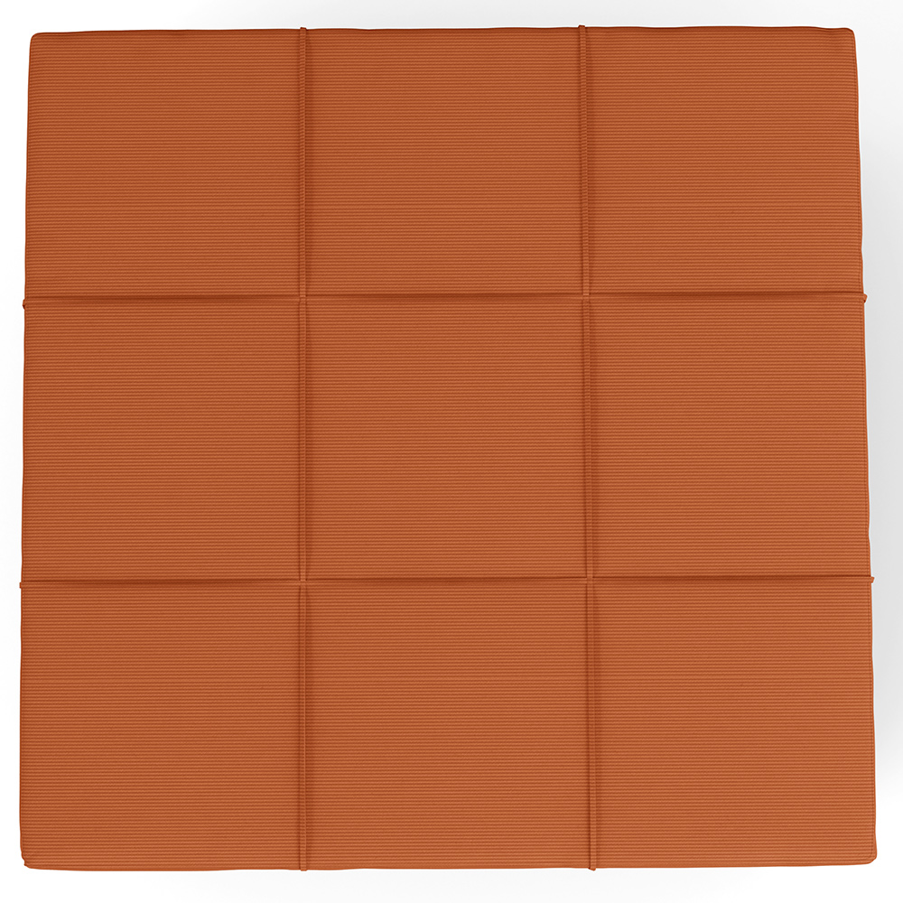 Kit 2 Puffs Decorativos Para Sala de Estar Quadrado Milano 90x90cm W01 Tecido Terracota - Lyam Decor