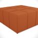 Kit 2 Puffs Decorativos Para Sala de Estar Quadrado Milano 90x90cm W01 Tecido Terracota - Lyam Decor