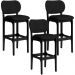Kit 3 Banquetas Alta Bar Cozinha Sala Jantar Fixa Betta L02 Preto Linho Chumbo - Lyam Decor